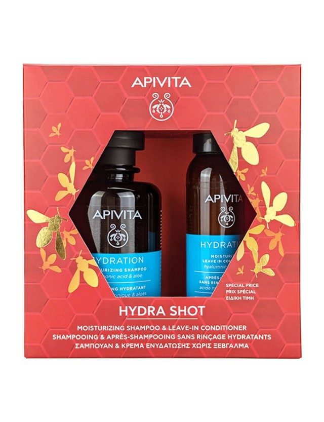 Apivita Hydration Hyaluronic Acid & Aloe Shampoo, 250ml & Apivita Hydration Moisturizing Leave In Conditioner 100ml