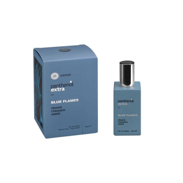 Panthenol Extra Men Blue Flames Eau de Toilette Αντρικό Άρωμα Πορτοκάλι, Κανέλα, Κεχριμπάρι 50ml