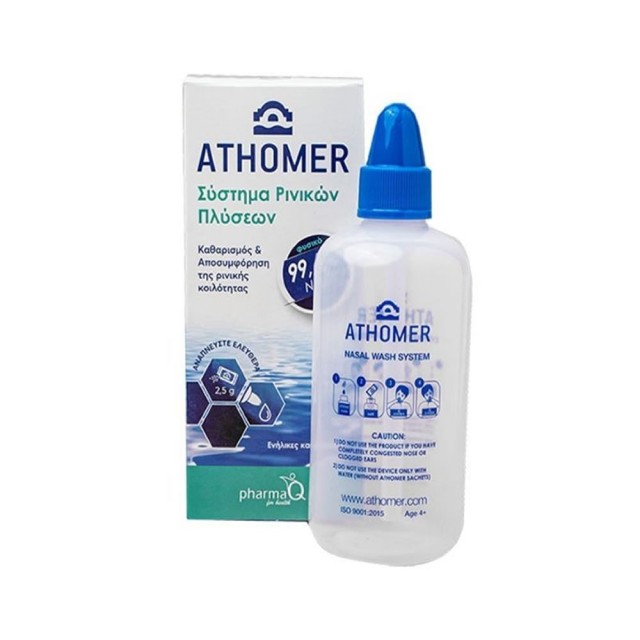 Athomer Nasal Wash System with 1 Bottle, 250ml & Sachets 2.5gr x 10pcs