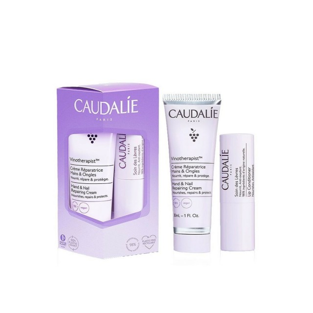 Caudalie Promo Vinotherapist Lip & Hand Duo Κρέμα Χεριών, Νυχιών, 30ml & Δώρο Lip Conditioner Ενυδατικό Stick Χειλιών 4,5gr, 1σετ