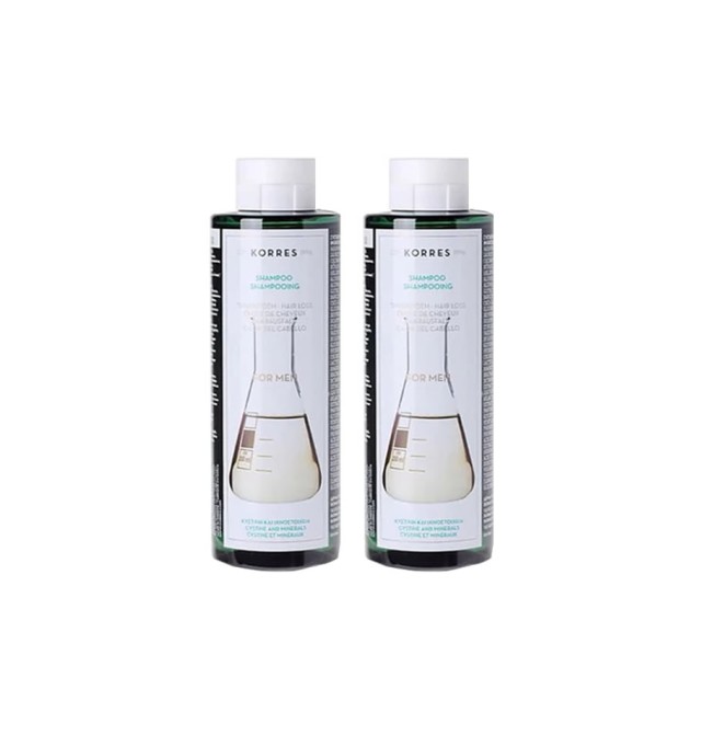 Korres Promo -50% Cystine & Minerals Anti-Hair Loss Shampoo for Men, 2x250ml