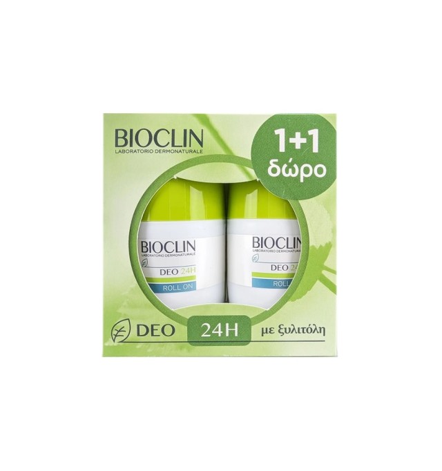 Bioclin Promo (1+1 Δώρο) Deo 24H Roll-On Αποσμητικό για Κανονική Εφίδρωση 2x50ml