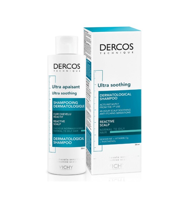 Vichy Dercos Ultra Soothing Greasy Hair Καταπραϋντικό Σαμπουάν για Κανονικά - Λιπαρά  Μαλλιά 200ml