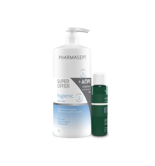 Pharmasept Hygienic Shower Αφρόλουτρο για Σώμα Πρόσωπο & Ευαίσθητη Περιοχή 1000ml & Scalp Biome Shampoo 100ml