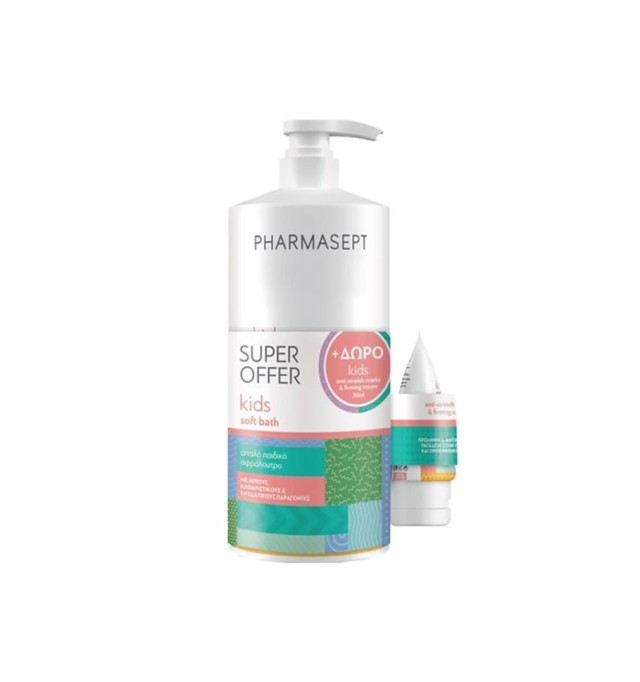 Pharmasept – Kid Care Soft Bath Παιδικό Αφρόλουτρο 1Lt & Κρέμα Κατά των Ραγάδων 30ml