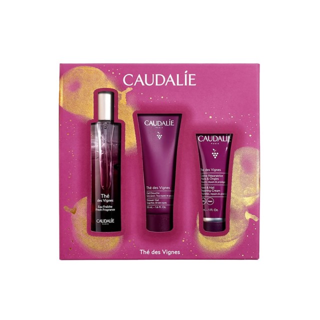 CAUDALIE PACK The des Vignes Fresh Fragrance 50ml Και Shower Gel 50ml και Hand and Nail Repairing Cream 30ml