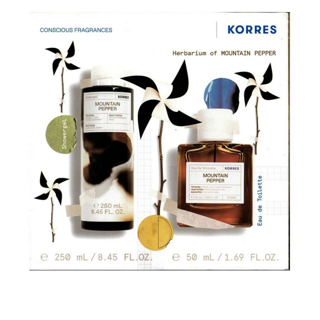 Korres Promo Mountain Pepper Αφρόλουτρο, 250ml & Eau De Toilette Ανδρικό Άρωμα, 50ml