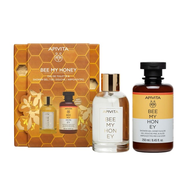 Apivita Bee My Honey Promo Eau De Toilette Unisex Άρωμα, 100ml & Δώρο Shower Gel Αφρόλουτρο Σώματος 250ml 1σετ