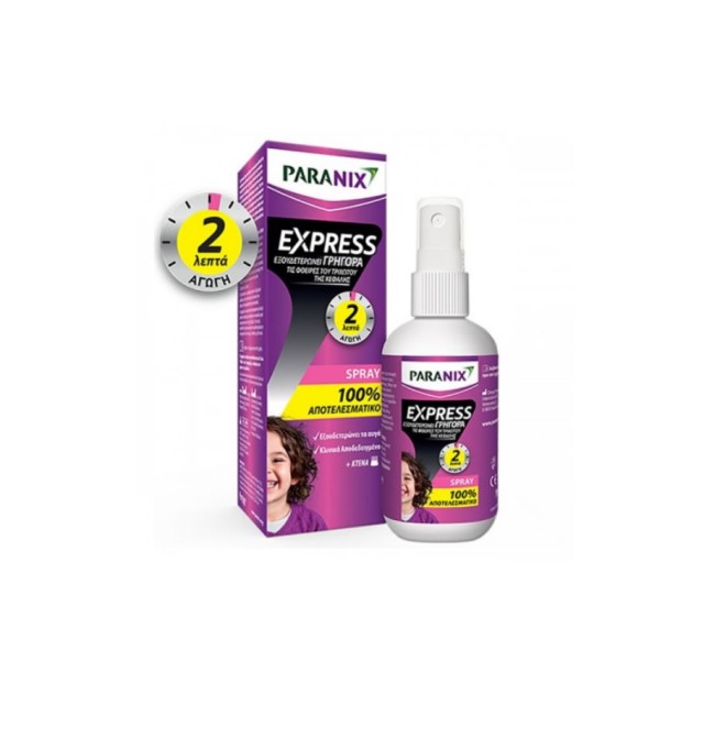 Paranix Express Spray + Comb Αντιφθειρικό Σπρέι Ταχείας Δράσης & Χτένα 95ml