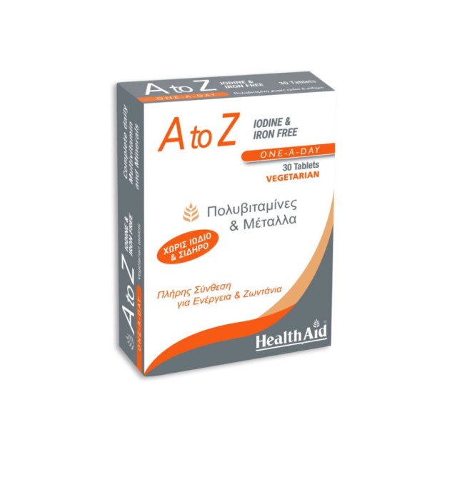 Health Aid A to Z Iodine & Iron Free, 30tabs