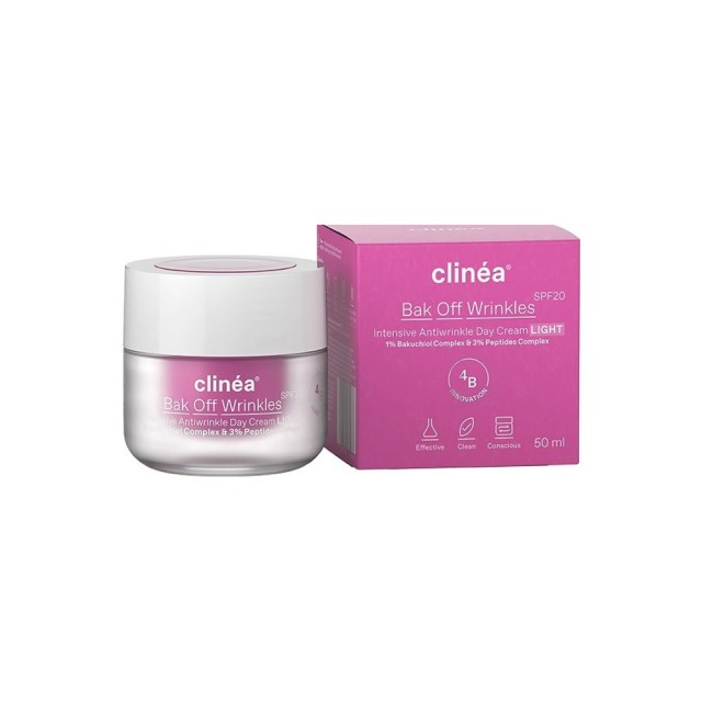 Clinea Bak Off Wrinkles Light SPF20 Αντιγηραντική Κρέμα Ημέρας, 50ml