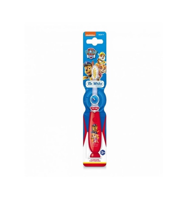 Mr.White Paw patrol flashing toothbrush 1.piece - Παιδική Οδοντόβουρτσα (soft)